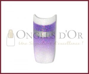 Decorative Nail Tips - Half Well - Glitters Lilac/Silver/White (
