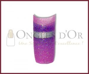 Decorative Nail Tips - Half Well - Glitters Purple/Silver/Mauve