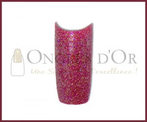 Decorative Nail Tips - Half Well - Glitters Red (100)