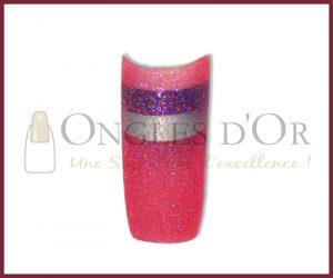 Decorative Nail Tips - Half Well - Glitters Red/Silver/Purple (1