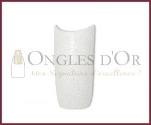 Decorative Nail Tips - Half Well - Glitters Sparkling White (100