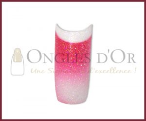 Decorative Nail Tips - Half Well - Glitters White/Pink (100)