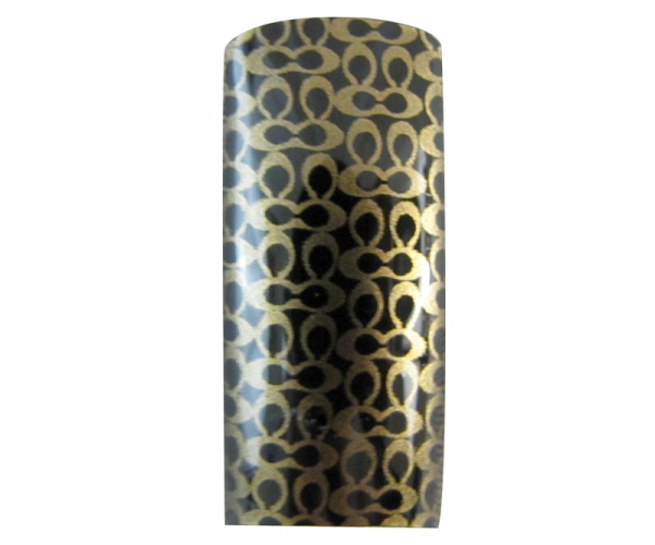 Decorative Nail Tips Half Well Gold Spots on Black (70) PDFL170