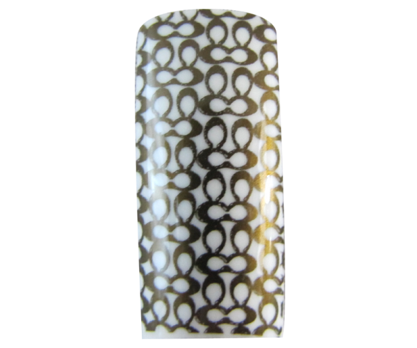 Decorative Nail Tips Half Well Gold Spots on White (70) (PDFL172