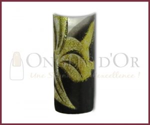 Decorative Nail Tips - Half Well - Gold/Black (70)