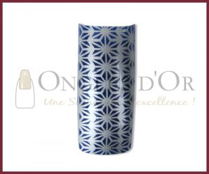 Decorative Nail Tips - Half Well - Lacework Silver/Blue (70)