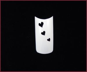 Decorative Nail Tips - Half Well - Punched Heart (100)