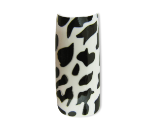 Decorative Nail Tips - Half Well - Spot Black/White (70)