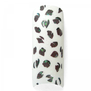 Decorative Nail Tips - Half Well - Spotted Brown/Black/White (YN
