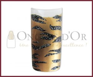 Decorative Nail Tips - Half Well - Zebra Pattern Black/Bronze wi