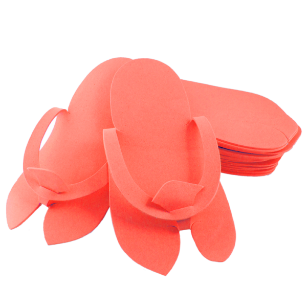 Disposable Foam Slippers - Coral Color (12 pairs)