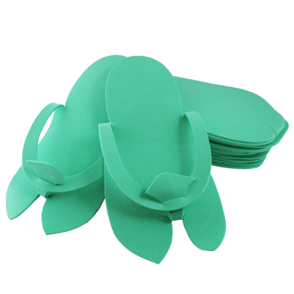 Disposable Foam Slippers – Green Color (12 pairs)