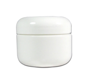 Empty Double-Wall Plastic Jar with Lid - White - 1 oz