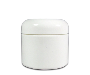Empty Double-Wall Plastic Jar with Lid - White - 2 oz