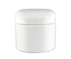 Empty Double-Wall Plastic Jar with Lid - White - 4 oz