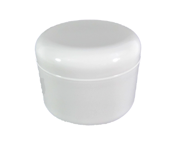 Empty Double-Wall Plastic Jar with Lid - White - 8 oz