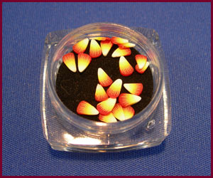 Fimo Flower Petals, Red/Orange #11