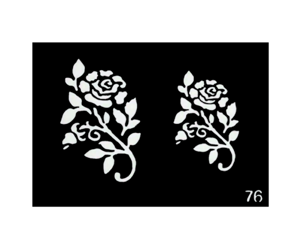 Flower Duo Body Stencil #76D (3" x 4")