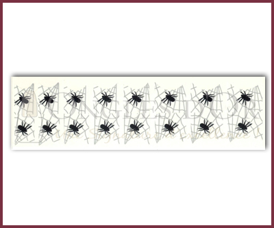 French Style Nail Sticker Spider Web Black Grey White #34