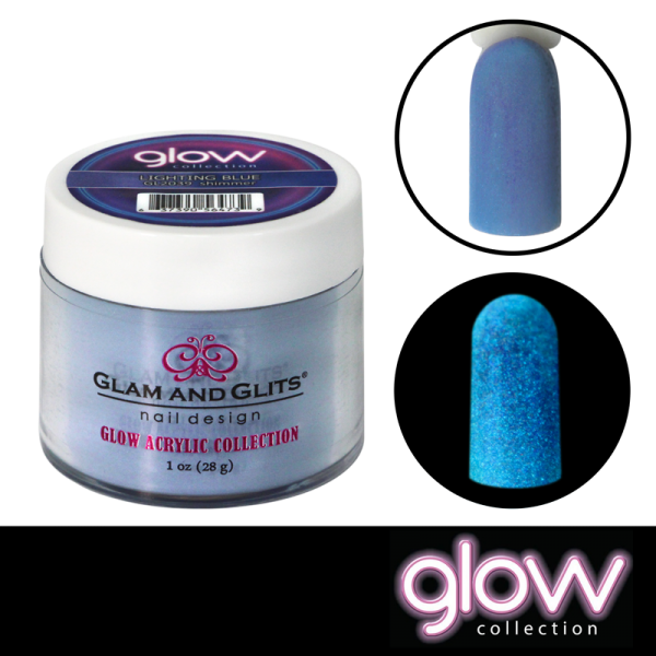 Glam and Glits Powder - Glow Acrylic GL 2039 Lightning Blue