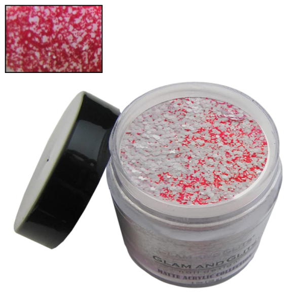 Glam and Glits Powder Matte Acrylic MAC613 Candy Cane