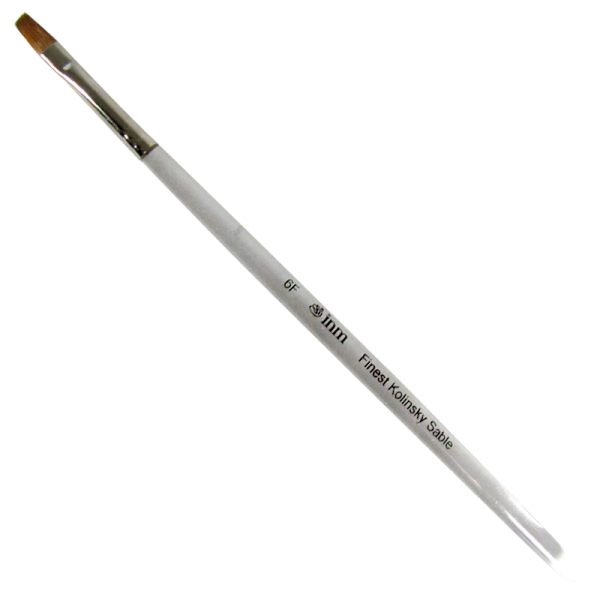 INM Kolinski Flat Brush Clear Handle #6 (INMNBC6F)