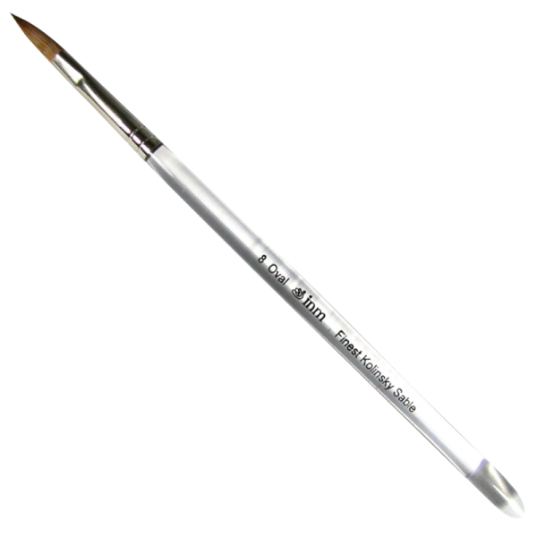 INM Kolinski Oval Brush Clear Handle #8 (INMNBC8O)