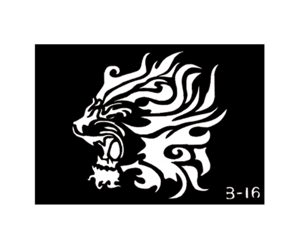 Lion's head body stencil 3'' X 4'' B-16 (PCB-16)