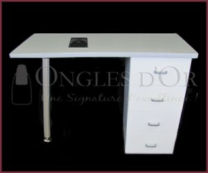Manicure Table with Melamine Top and Built-in Table Fan - Grey