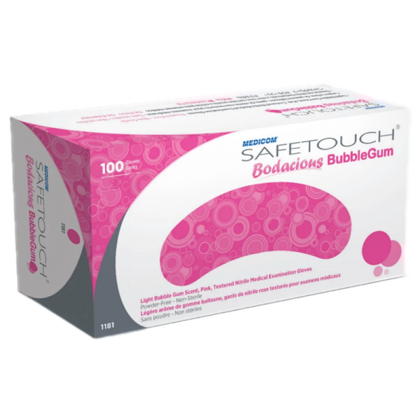 Medicom SafeTouch Gloves – Bodacious BubbleGum – Medium (10 boxe