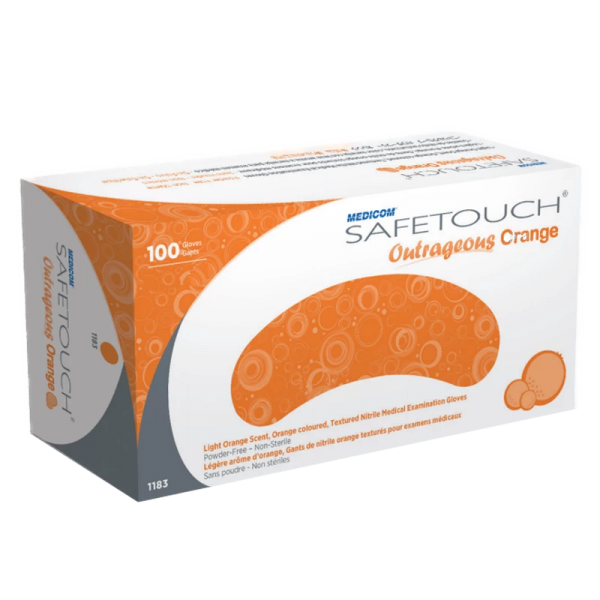 Medicom SafeTouch Gloves – Outrageous Orange – Medium (10 boxes)