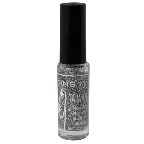 Nail Art Striper Nail Polish - Silver Glitter #398