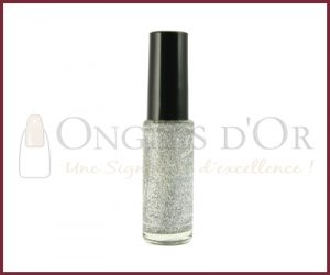 Nail Art Striper Nail Polish - Silver Glitter Holographic #321