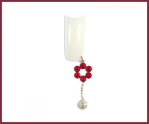 Nail Dangle - Flower and Ball - Red