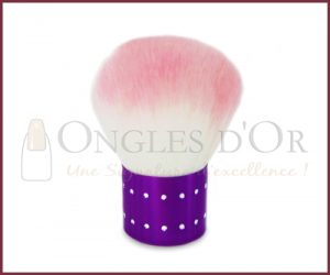 Nail Dust Brush - Small - White/Pink with Diamonds