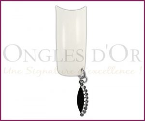 Nail Percing Black Diamond Shape Clear Stones (PO147)