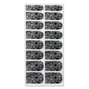 Nail Wrap Foil Stickers - Arabesque - Black/Silver #174