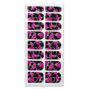 Nail Wrap Foil Stickers - Camo - Black/Pink/Silver #184