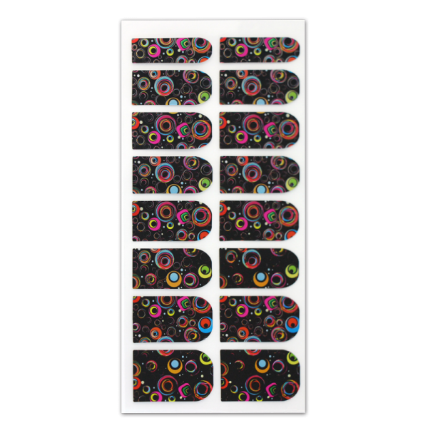 Nail Wrap Foil Stickers - Circles - Multicoloured #187