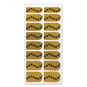 Nail Wrap Foil Stickers - Flower - Black/Gold #050