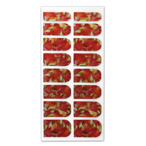 Nail Wrap Foil Stickers - Flower - Red/Pink/Yellow #190