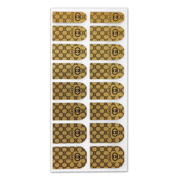 Nail Wrap Foil Stickers – Gucci – Black/Gold #144
