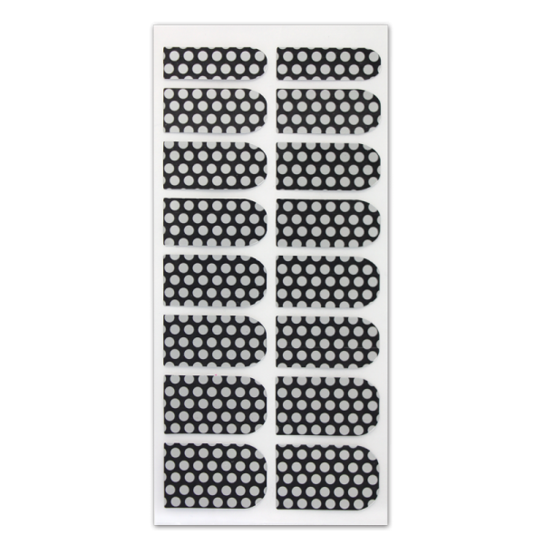 Nail Wrap Foil Stickers – Polka Dot – Black/Silver #013