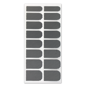 Nail Wrap Foil Stickers - Stripes - Black/Silver #009