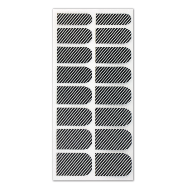 Nail Wrap Foil Stickers – Stripes – Black/Silver #009