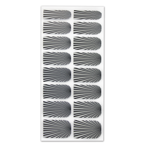 Nail Wrap Foil Stickers - Stripes - White/Silver/Black #086