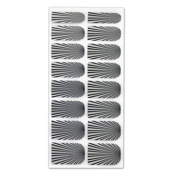 Nail Wrap Foil Stickers – Stripes – White/Silver/Black #086