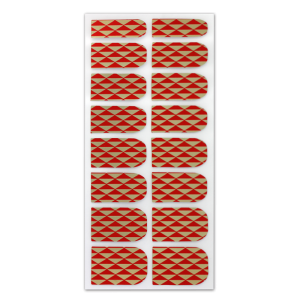 Nail Wrap Foil Stickers - Triangles - Red/Gold #192