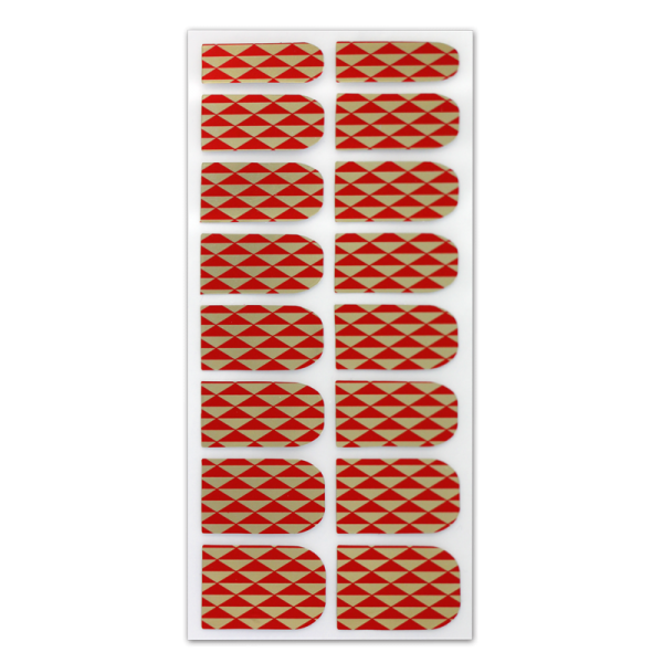 Nail Wrap Foil Stickers – Triangles – Red/Gold #192