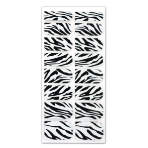 Nail Wrap Foil Stickers - Zebra Pattern - Black/White #012